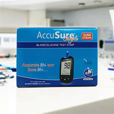 AccuSure Simple 100 Test strips ( 1 Pack of 100 Strips ) – MedineedsIndia