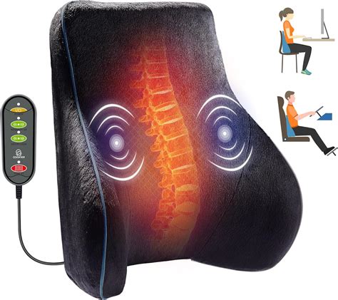 Amazon.com: COMFIER Lumbar Support Pillow with Vibration and Heat ...