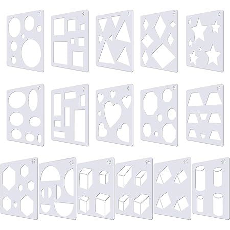 16 Pieces Kids Drawing Stencils Plastic Drawing Stencil Template ...
