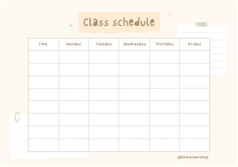 Class Schedule Printable 的图像结果