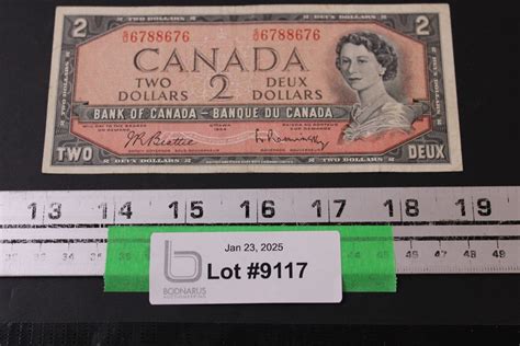 Canadian Two Dollar Bill - 1954 - Bodnarus Auctioneering