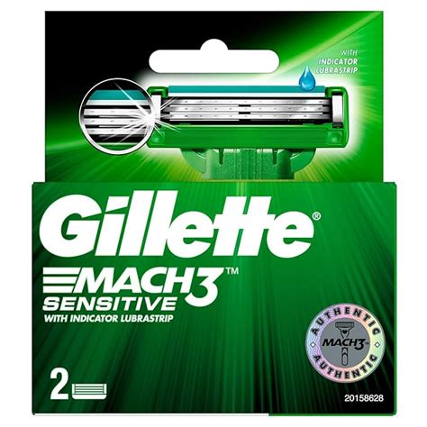 Buy Gillette Mach 3 Sensitive Manual Shaving Razor Blades - 2S Pack ...