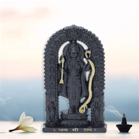 Shree Ram Lalla Murti 3 inch (Black/Gold) – Artbiz Metals