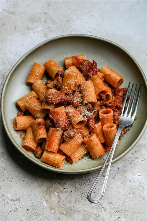 Spicy Sausage Pasta - No Cream, Ready in 30 Minutes! - Pina Bresciani