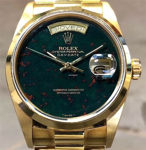 Rolex Day-date President 36mm 18028 18k Yellow Gold Bloodstone... for ...