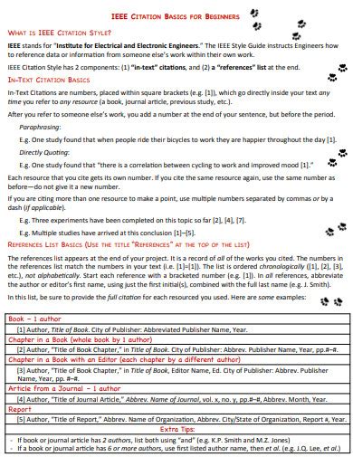 Image result for IEEE Citation Example