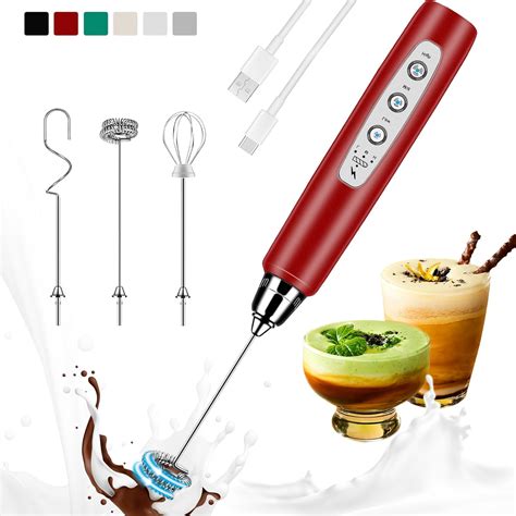 Amazon.com: Colarlemo Milk Frother Handheld Rechargeable, Frother Wand Drink Mixer Electric ...