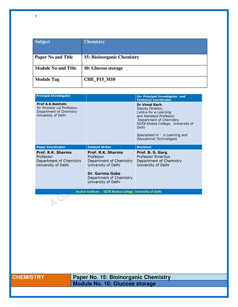 1515749186 CHE P15 M10 e-Text - CHEMISTRY Paper No. 15: Bioinorganic ...