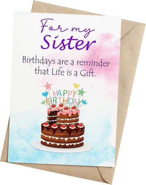 Amazon.com : Sister Birthday Card, Sweet Romantic Card For Sister ...