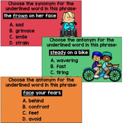 Synonym and Antonym PowerPoint Lesson with Test Prep Practice: 4th and 5th