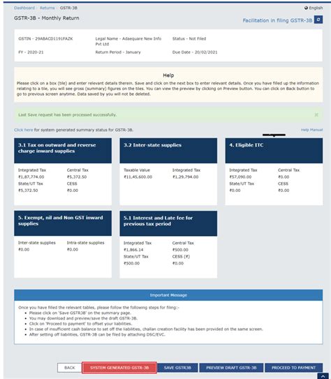 Create and Submit GSTR3B