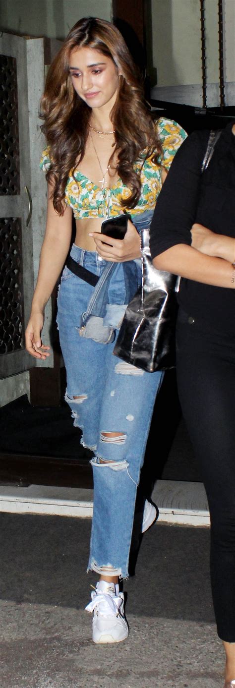 Disha Patani in floral crop top and ripped denims nails the oomph ...