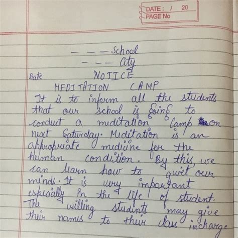 Write a notice for the student informing that your School is going to ...