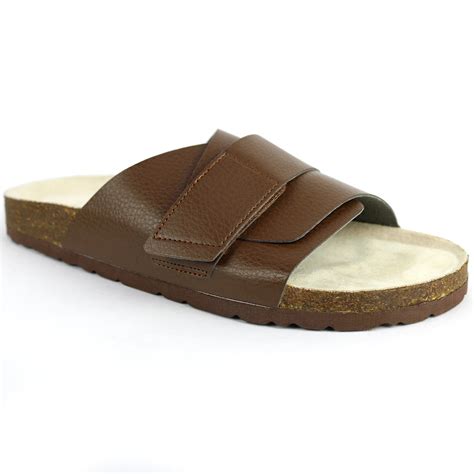 Double Layered Cookie Brown Cork Men's Sandals