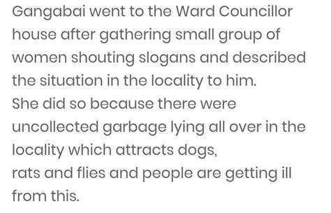 what did ganga bai do and why? - Brainly.in