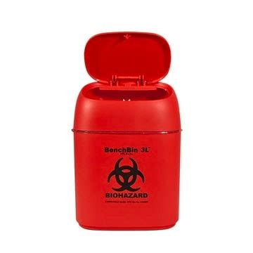BenchBin 3L Starter Kit, Includes Benchtop Biohazard Bin 3L and 400 bags