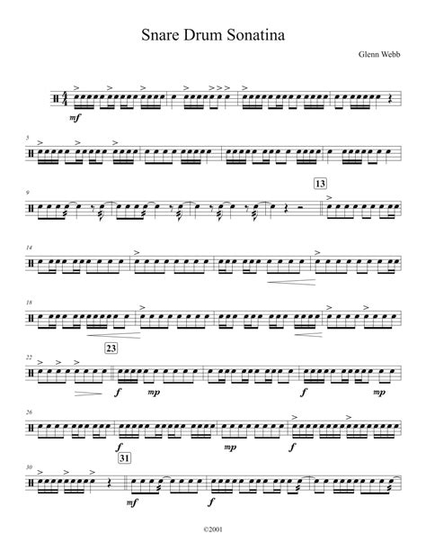 Snare Drum Sonatina by Glenn Webb Sheet Music for Drums at Sheet Music ...