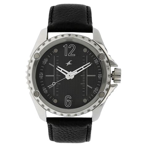 Buy Online Fastrack Mean Machines Quartz Analog Black Dial Leather ...