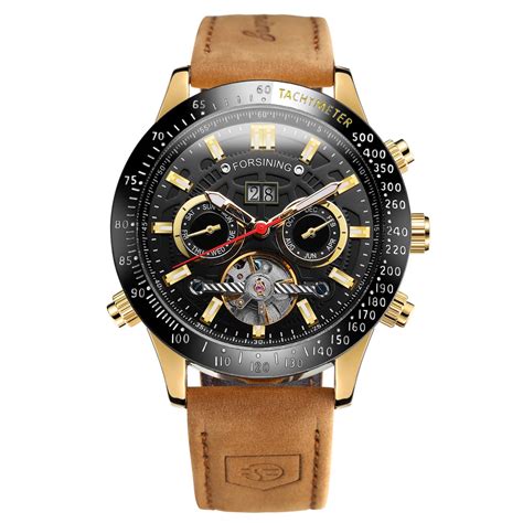 FORSINING Men's Tourbillon Mechanical Watch – Multi-Functional Fashion ...