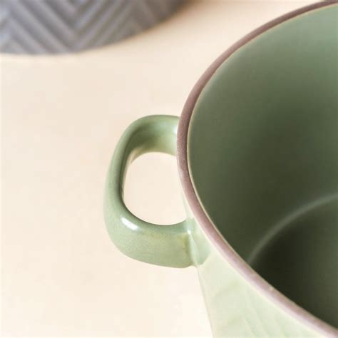 Fern Green Textured Noodle Bowl Online - Premium Serving Bowl | Nestasia
