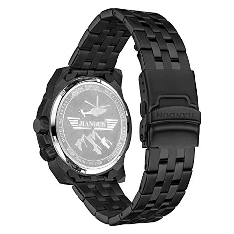 Buy JIANDUN Men's Quartz Watches,Stainless Steel Strapl, Pilot Watch ...