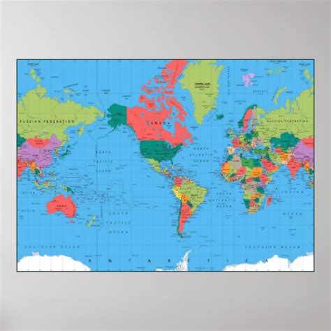 Detailed World Map Poster 的图像结果