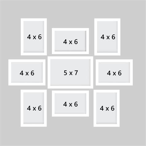 Memory Wall Collage Photo Frame - Set of 9 Photo Frames for 8 Photos of ...