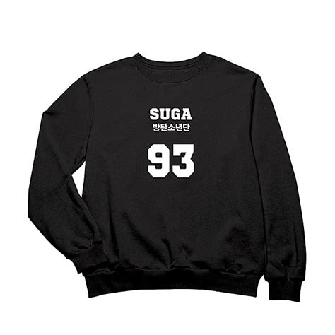 Buy Mogul BTS Suga 93 Unisex Cotton Sweatshirt Black S at Amazon.in