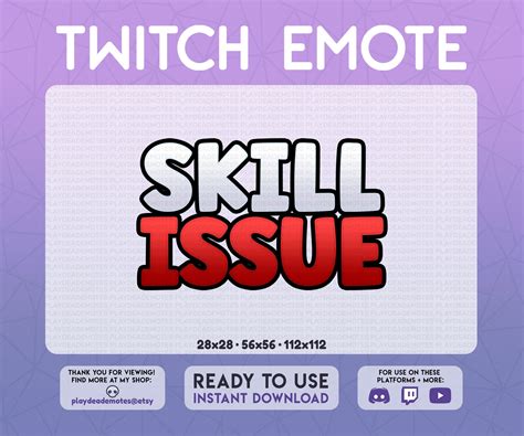 SKILL ISSUE Emote | Static Red Text Emote | No Skill Emote, Skill Issues Emote, Red Skill Issue ...