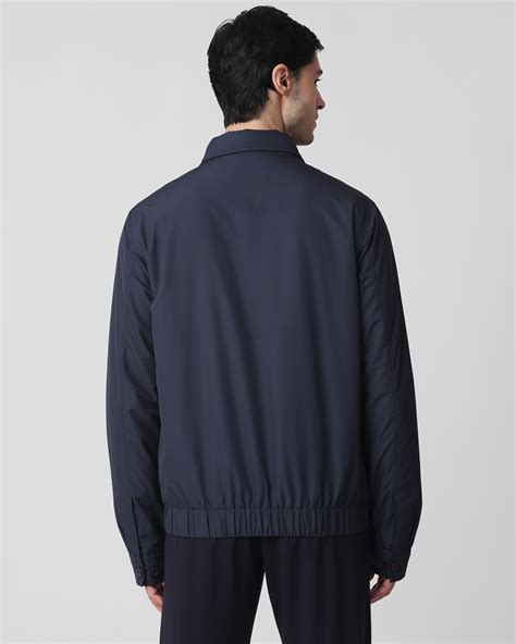 Buy Navy Textured Zip Thru Slim Fit Jacket Online at Muftijeans
