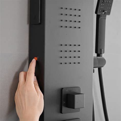 BWE Matte Black 8-in Waterfall Shower Tower System with 5-way Diverter ...