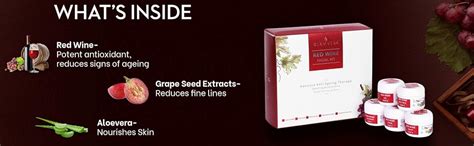 Glamveda Red Wine Advance Anti Ageing Facial Kit, Light Red, 240g ...