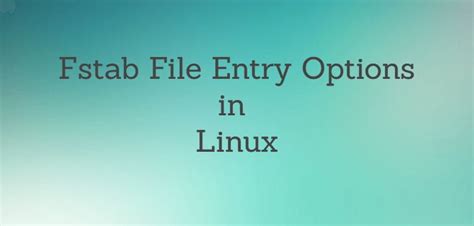 Image result for Fstab Syntax