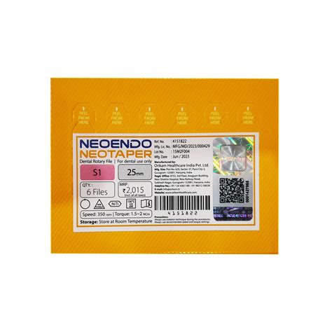 Neoendo Neotaper Refills NiTi Rotary Files 25mm – Dental Prod