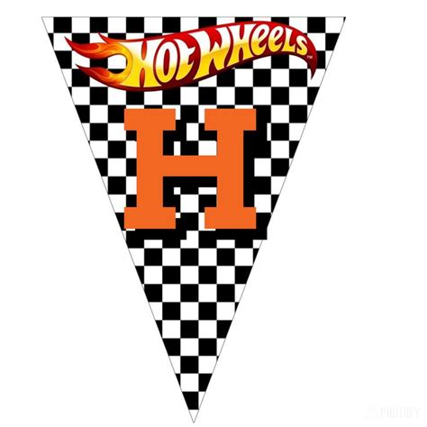 a black and white checkered triangle with the word hot wheels on it