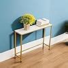loglus Console Table for Entryway, Faux Marble MDF Sofa Table with ...