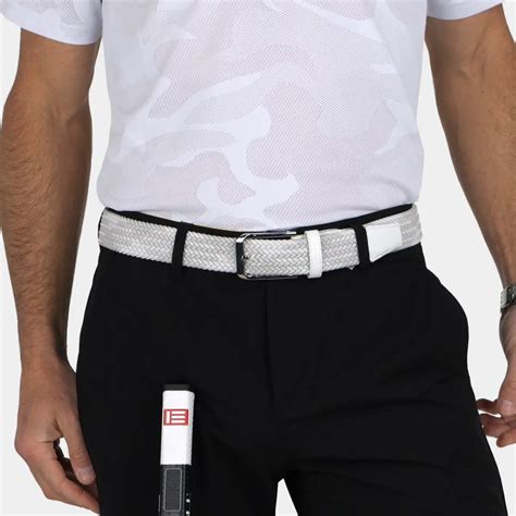 White & Gray Diamond Golf Belt | Avalon Luxury Mens Golf Belts