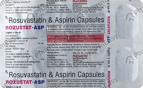 Rozustat Asp 10/75 Capsule 10'S: Uses, Side Effects, Price, Dosage ...