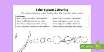 Solar System Colour by Instructions Worksheet / Worksheet