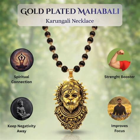 Gold Plated Mahabali Karungali Necklace – DAKSHIS
