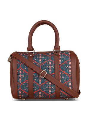 Buy Zouk Womens Handcrafted Vegan Printed Jaali Motif Handbag Online