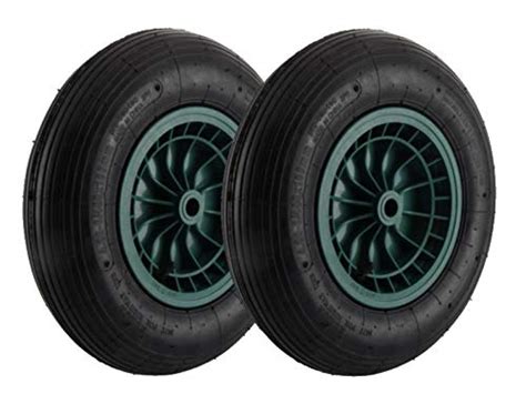 Buy 2x Pneumatic 4.80/4.00-8 Wheelbarrow Wheels & Tyres 15" Launching ...