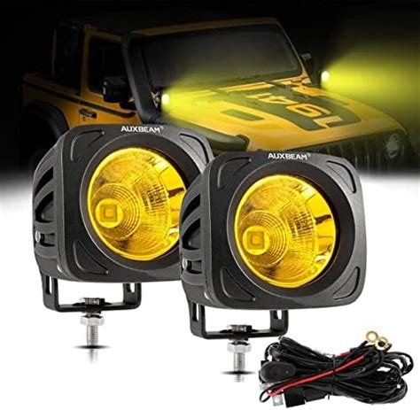 Auxbeam 3.5 Inch Round Amber Fog Lights 2PCS 34W Yellow Fog Lights Spot ...