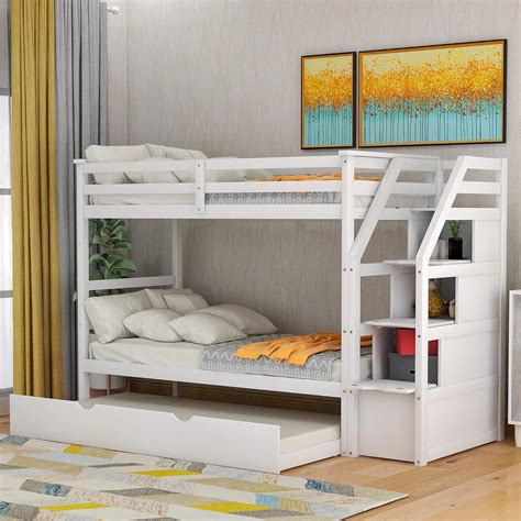 Bellemave Kids Bunk Bed with Stairway, Wood Twin Bunk Bed with India | Ubuy