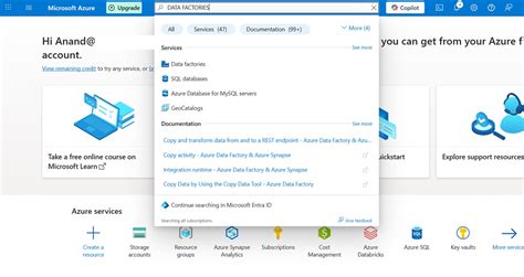Create Azure Data/Factory 的图像结果