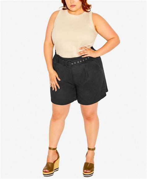 City Chic Plus Size English Rose Mini Shorts | SHEIN USA