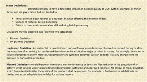 Image result for Process Deviation Writing Examples