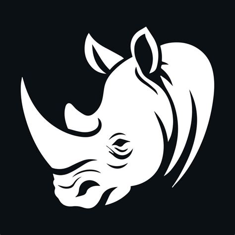A rhinoceros head with a rhinoceros head on the black background ...