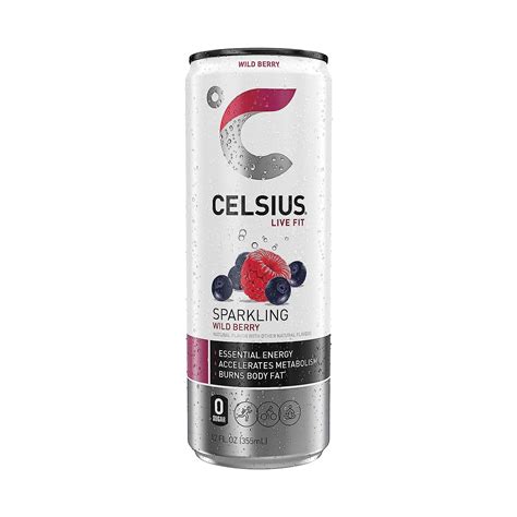 CELSIUS Sparkling Wild Berry, Functional Essential Energy Drink, 12 Fl ...