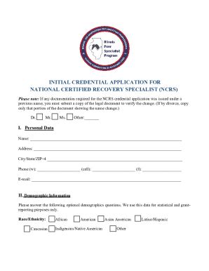 Fillable Online Credential APPLICATION Fax Email Print - pdfFiller